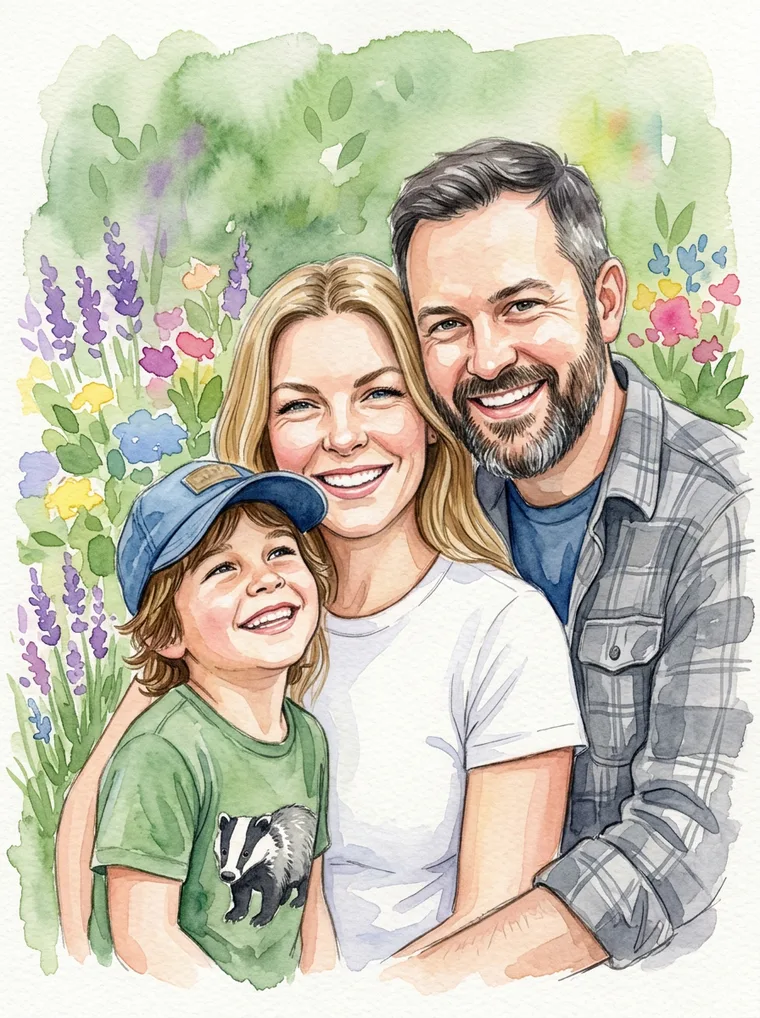 Watercolour portrait in progress